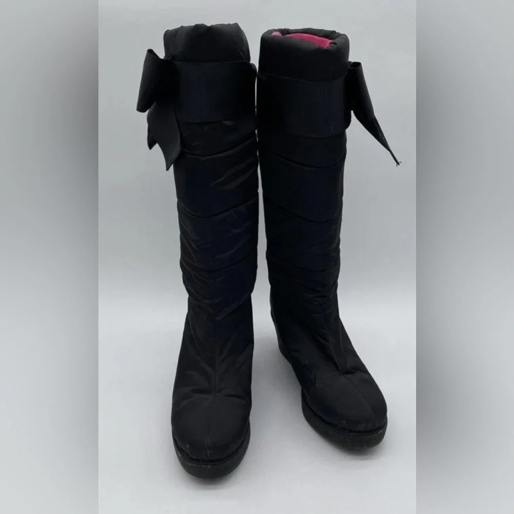 Kate Spade New York woman's Cagney black Quilted Wedge Heel snow boots